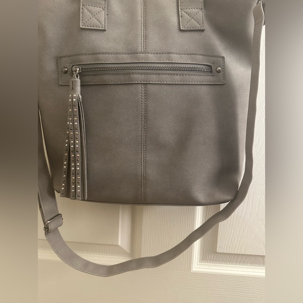 🆕 Grey Everyday Tote Bag with Shoulder Straps NWOT - Picture 4 of 12